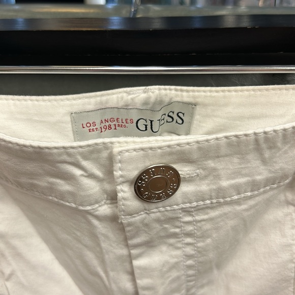 GUESS White Jean Shorts - Size 28 - Picture 3 of 4